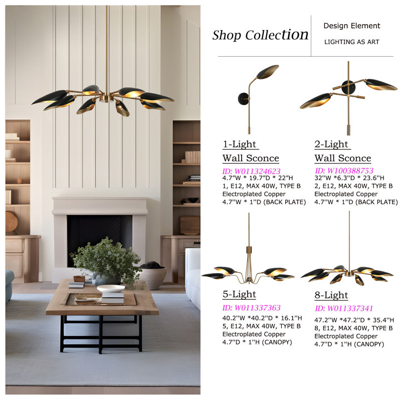 Mercer41 Lakendria 8 - Light Sputnik Modern Linear Chandelier